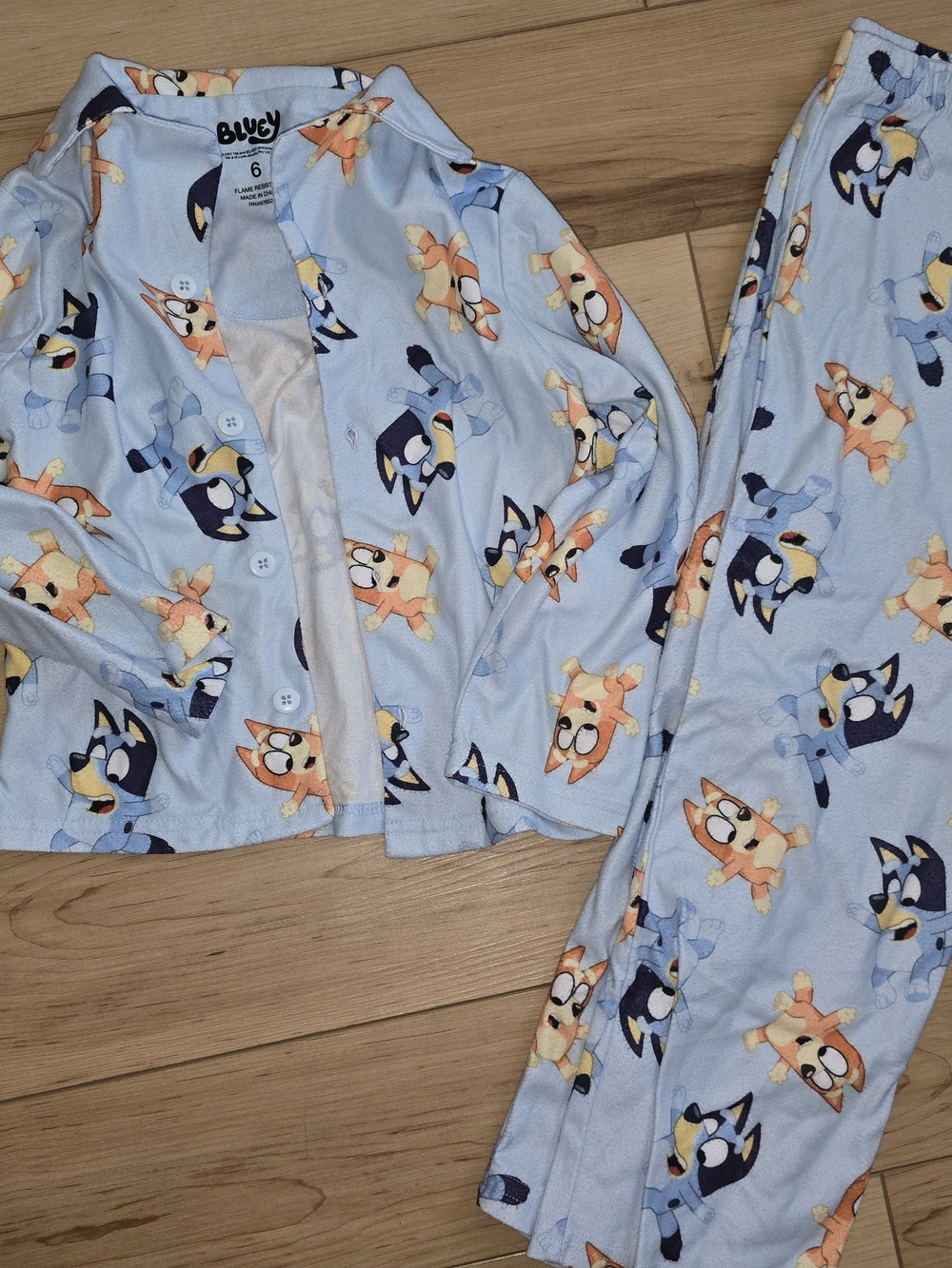 Light Blue Kids Pajama Set - Light Blue Size 6